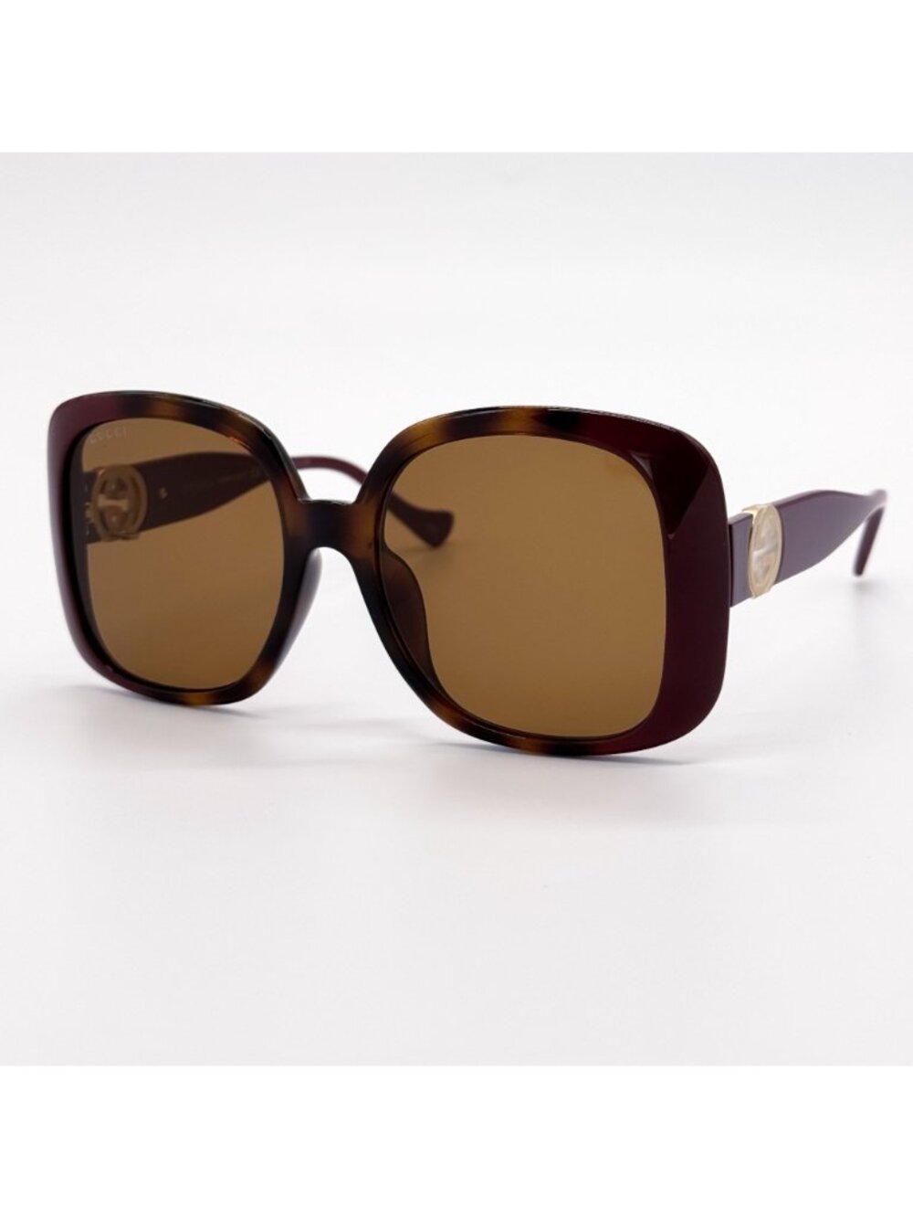 NEW GUCCI SUNGLASSES GG1029SA 003 HAVANA OVERSIZED WOMEN GUCCI WITH CHAIN - Picture 6 of 13
